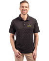 East Carolina Pirates Cutter & Buck Virtue Eco Pique Tile Print Recycled Mens Big & Tall Polo Black Front Thumbnail Image