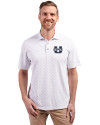 Utah State Aggies Cutter & Buck Virtue Eco Pique Tile Print Recycled Mens Big & Tall Polo White Front Thumbnail Image
