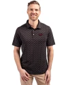 Arkansas Razorbacks Cutter & Buck Virtue Eco Pique Tile Print Recycled Mens Big & Tall Polo Black Front Thumbnail Image