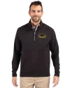 Wisconsin-Milwaukee Panthers Cutter & Buck Adapt Eco Knit Hybrid Recycled Mens Quarter Zip Black Front Thumbnail Image