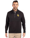 Baylor Bears Cutter & Buck Adapt Eco Knit Hybrid Recycled Mens Quarter Zip Black Front Thumbnail Image