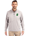 Charlotte 49ers Cutter & Buck Adapt Eco Knit Hybrid Recycled Mens Quarter Zip Polished Medium Gray Front Thumbnail Image
