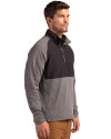 Clark Atlanta Panthers Cutter & Buck Adapt Eco Knit Hybrid Recycled Mens Quarter Zip Black Heather/Black Side Thumbnail Image