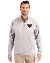 Clark Atlanta Panthers Cutter & Buck Adapt Eco Knit Hybrid Recycled Mens Quarter Zip Polished Medium Gray Front Thumbnail Image