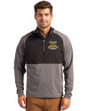 North Carolina A&T Aggies Cutter & Buck Adapt Eco Knit Hybrid Recycled Mens Quarter Zip Black Heather/Black Front Thumbnail Image