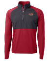 Illinois State Redbirds Cutter & Buck Adapt Eco Knit Hybrid Recycled Mens Quarter Zip Cardinal Red/Black Mannequin Thumbnail Image