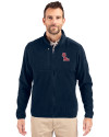 Ole Miss Rebels Cutter & Buck Cascade Eco Sherpa Mens Big & Tall Fleece Jacket Navy Blue Front Thumbnail Image