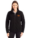 Oregon State Beavers Cutter & Buck Cascade Eco Fleece Womens Full Zip Jacket Black Front Thumbnail Image
