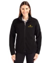 Notre Dame Fighting Irish Cutter & Buck Cascade Eco Fleece Womens Full Zip Jacket Black Front Thumbnail Image