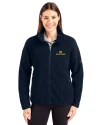 Notre Dame Fighting Irish Cutter & Buck Cascade Eco Fleece Womens Full Zip Jacket Navy Blue Front Thumbnail Image