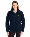 Notre Dame Fighting Irish Cutter & Buck Cascade Eco Fleece Womens Full Zip Jacket Navy Blue Front Thumbnail Image