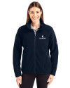 Illinois Fighting Illini Cutter & Buck Cascade Eco Fleece Womens Full Zip Jacket Navy Blue Front Thumbnail Image