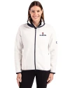 Illinois Fighting Illini Cutter & Buck Cascade Eco Fleece Womens Full Zip Jacket Shell/Navy Blue Front Thumbnail Image