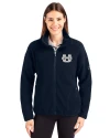 Utah State Aggies Cutter & Buck Cascade Eco Fleece Womens Full Zip Jacket Navy Blue Front Thumbnail Image