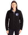 Saint Louis Billikens Cutter & Buck Cascade Eco Fleece Womens Full Zip Jacket Black Front Thumbnail Image