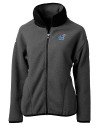 Kansas Jayhawks Cutter & Buck Cascade Eco Fleece Womens Full Zip Jacket Elemental Grey/Black Mannequin Thumbnail Image
