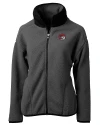 Winston-Salem State Rams Cutter & Buck Cascade Eco Fleece Womens Full Zip Jacket Elemental Grey/Black Mannequin Thumbnail Image