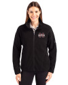 Mississippi State Bulldogs Cutter & Buck Cascade Eco Fleece Womens Full Zip Jacket Black Front Thumbnail Image