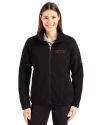 UOP Tigers Cutter & Buck Cascade Eco Fleece Womens Full Zip Jacket Black Front Thumbnail Image