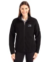 Jackson State Tigers Cutter & Buck Cascade Eco Fleece Womens Full Zip Jacket Black Front Thumbnail Image