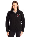 Eastern Washington Eagles Cutter & Buck Cascade Eco Fleece Womens Full Zip Jacket Black Front Thumbnail Image