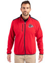 Fresno State Bulldogs Cutter & Buck Cascade Eco Fleece Mens Full Zip Jacket Red/Navy Blue Front Thumbnail Image