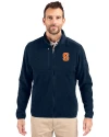 Syracuse Orange Cutter & Buck Cascade Eco Fleece Mens Full Zip Jacket Navy Blue Front Thumbnail Image