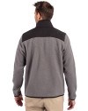 Tulane Green Wave Cutter & Buck Cascade Eco Fleece Mens Full Zip Jacket Elemental Grey/Black Back Thumbnail Image