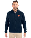 Auburn Tigers Cutter & Buck Cascade Eco Fleece Mens Full Zip Jacket Navy Blue Front Thumbnail Image