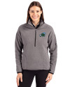 Tulane Green Wave Cutter & Buck Cascade Eco Fleece Womens Pullover Jacket Elemental Grey/Black Front Thumbnail Image