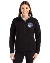 Saint Louis Billikens Cutter & Buck Cascade Eco Fleece Womens Pullover Jacket Black Front Thumbnail Image