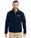 UConn Huskies Cutter & Buck Cascade Eco Sherpa Fleece Mens Big & Tall Quarter Zip Jacket Navy Blue Front Thumbnail Image