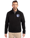 Saint Louis Billikens Cutter & Buck Cascade Eco Sherpa Fleece Mens Big & Tall Quarter Zip Jacket Black Front Thumbnail Image