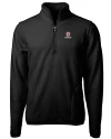 Bradley Braves Cutter & Buck Cascade Eco Sherpa Fleece Mens Big & Tall Quarter Zip Jacket Black Mannequin Thumbnail Image
