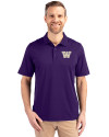 Washington Huskies Cutter & Buck Forge Stretch Mens Big and Tall Polo College Purple Front Thumbnail Image