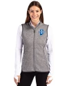 Indiana State Sycamores Cutter & Buck Mainsail Sweater Knit Womens Full Zip Vest Polished Heather Front Thumbnail Image