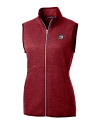 Winston-Salem State Rams Cutter & Buck Mainsail Sweater Knit Womens Full Zip Vest Cardinal Red Heather Mannequin Thumbnail Image