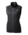 Winston-Salem State Rams Cutter & Buck Mainsail Sweater Knit Womens Full Zip Vest Charcoal Heather Mannequin Thumbnail Image
