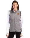 Bethune-Cookman Wildcats Cutter & Buck Mainsail Sweater Knit Womens Full Zip Vest Polished Heather Front Thumbnail Image