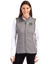 Hawaii Warriors Cutter & Buck Mainsail Sweater Knit Womens Full Zip Vest Polished Heather Front Thumbnail Image