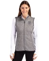 Emory Eagles Cutter & Buck Mainsail Sweater Knit Womens Full Zip Vest Polished Heather Front Thumbnail Image