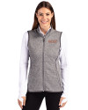 UOP Tigers Cutter & Buck Mainsail Sweater Knit Womens Full Zip Vest Polished Heather Front Thumbnail Image