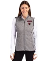 Louisville Cardinals Cutter & Buck Mainsail Sweater Knit Womens Full Zip Vest Polished Heather Front Thumbnail Image