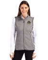 East Carolina Pirates Cutter & Buck Mainsail Sweater Knit Womens Full Zip Vest Polished Heather Front Thumbnail Image