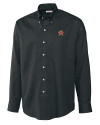 Maryland Terrapins Cutter & Buck Epic Easy Care Nailshead Mens Big and Tall Long Sleeve Dress Shirt Black Mannequin Thumbnail Image