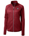 Winston-Salem State Rams Cutter & Buck Mainsail Sweater-Knit Womens Full Zip Jacket Cardinal Red Heather Mannequin Thumbnail Image
