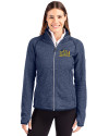 Drexel Dragons Cutter & Buck Mainsail Sweater-Knit Womens Full Zip Jacket Liberty Navy Heather Front Thumbnail Image