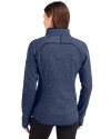 UConn Huskies - Cutter & Buck Mainsail Sweater-Knit Womens Full Zip Jacket Liberty Navy Heather Back Thumbnail Image