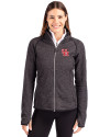 Houston Cougars Cutter & Buck Mainsail Sweater-Knit Womens Full Zip Jacket Charcoal Heather Front Thumbnail Image