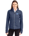 North Carolina Tar Heels Cutter & Buck Mainsail Sweater-Knit Womens Full Zip Jacket Liberty Navy Heather Front Thumbnail Image